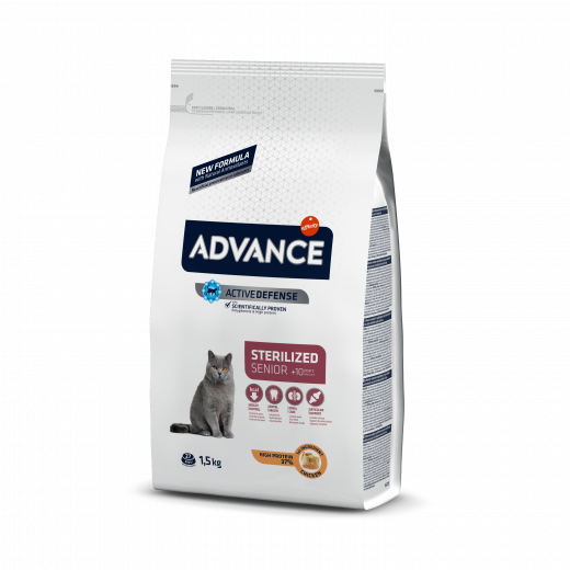ADV CAT STERILIZED SENIOR 10+ PERU/ARROZ 1.5 KG - Advance - Produtos para gato