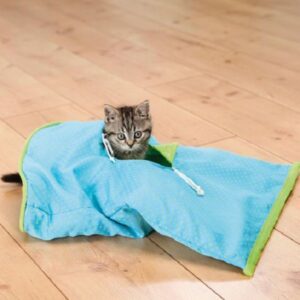 BRINQUEDO CRACKLE SACK P/ GATOS 50x38 CM (AZUL/VERDE) - Acessórios para gato - Produtos para gato