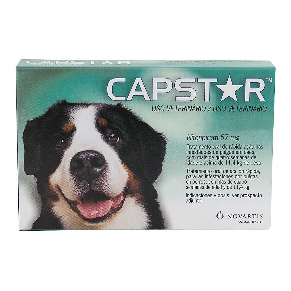 CAPSTAR 57 MG VERDE +11 KG CAPSTAR 57 MG VERDE +11 KG - Antiparasitários - Tratamentos para cão