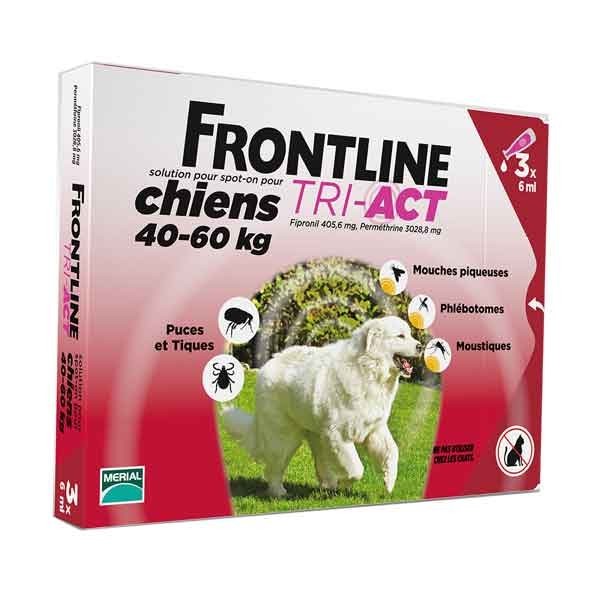 FRONTLINE TRI-ACT 40-60 KG CX3 - Antiparasitários - Tratamentos para cão