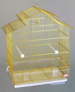 GAIOLA ALUMINIO 95 MALHA FINA DOURADA - Gaiolas de alumínio - Produtos para aves