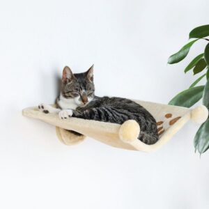 HAMMOCK P/ GATOS C/ APLICAÇAO P/ PAREDE (BEGE) - Acessórios para gato - Produtos para gato
