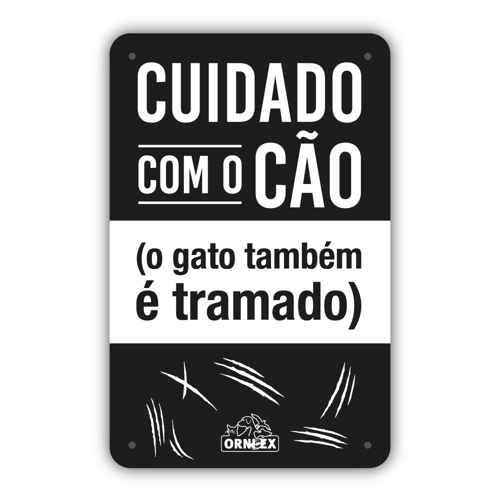 PLACA PVC CUIDADO C/CAO/GATO TRAMADO PLACA PVC CUIDADO C/CAO/GATO TRAMADO - Acessórios para cão - Produtos para cão