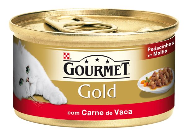 PU GOLD PED. MOLHO CARNE DE VACA 85 GR - Alimentação Humida para gatos - Purina Gold