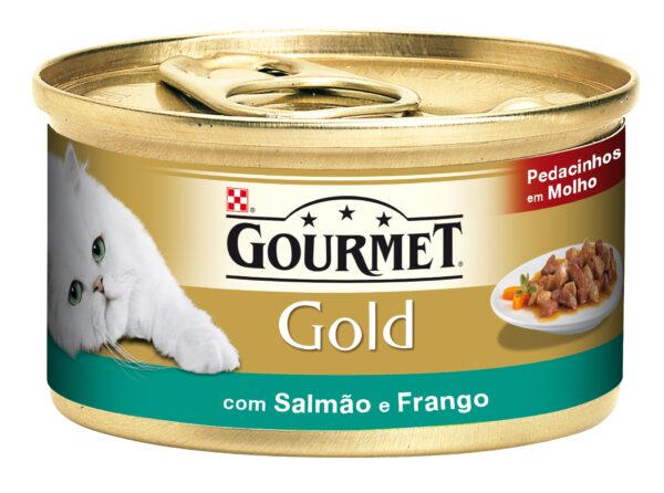 PU GOLD PED. MOLHO SALMAO E FRANGO 85 GR - Alimentação Humida para gatos - Purina Gold