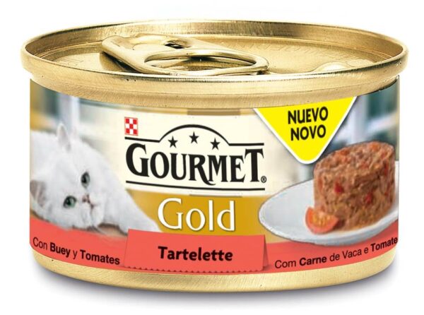 PU GOLD TARTELETTE VACA E TOMATE 85 GR - Alimentação Humida para gatos - Purina Gold