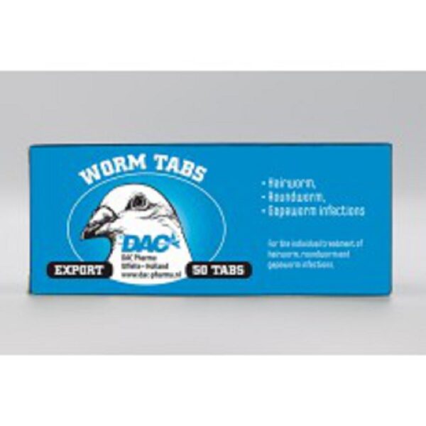 DAC WORMTABLETS 50 COMP. - Dac Pharma - Tratamentos para Pombos